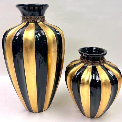 Luxury Black & Gold Artisan Vases