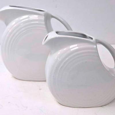 "Fiesta" Pearl Gray Disk Pitchers 