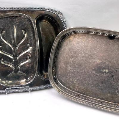 “F.B. Rogers Silver Co.” & “Oneida” Silver Plated Platters 