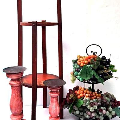 Wooden and Artificial Grape Decor