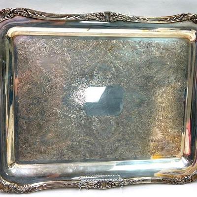 “W.M. Roger’s” Spring Flowers Silver-Plated Tray