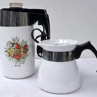"Corning" Spice of Life Pitcher & Cookmates Kettle