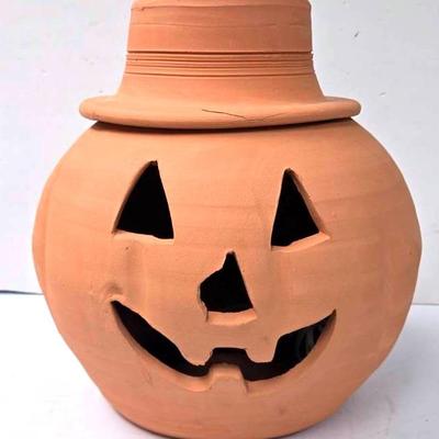 Terracotta Clay Jack-O-Lantern 