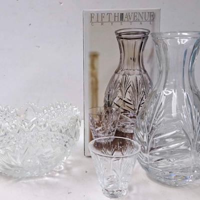 "Fifth Avenue" Crystal Night Set & Sawtooth Bowl