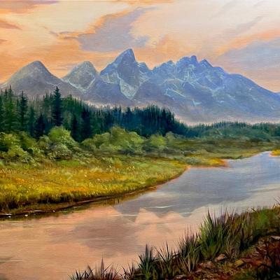 Schwabacher Landing 24" x 36" Oil Painting on Linen - Reserve Price $1725