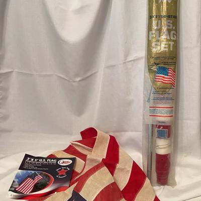 3 X 5’ US Flag Set & Additional Flag 