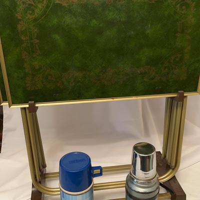 MCM TV Tray Set & 2 Thermoses 