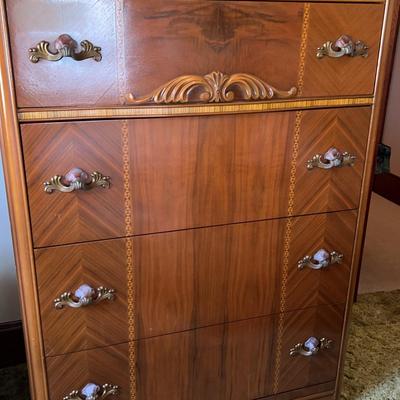 Art Deco Waterfall 4-Drawer Dresser 