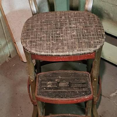 Vintage Metal Convertible Step Stool