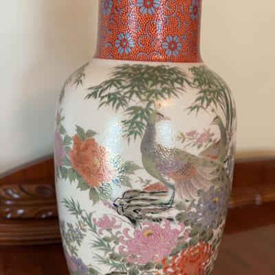 Japanese “Toyo” 12” Peacock Vase
