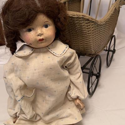 Vintage Doll In Carriage