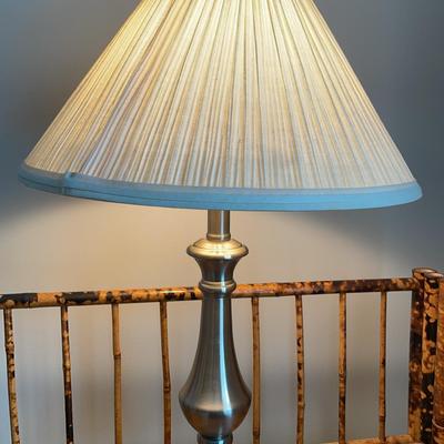 Brushed Silver Toned Metal Lamp