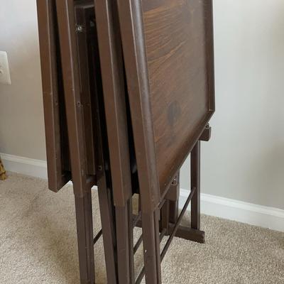 Set of 4 Folding TV Trays With Stand