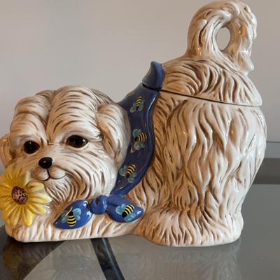 Golly Jee Glazed Ceramic Dog Cookie Jar