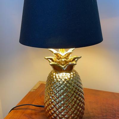 Gold Toned Pineapple Lamp