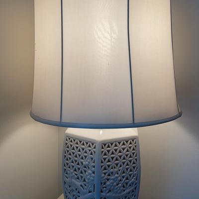 White Ceramic Asian Inspired Lamp