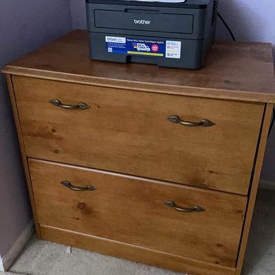 2 Drawer Wooden Filing Cabinet
