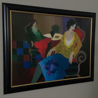Framed Painting "Little Round Table" with Certificate of Authenticity