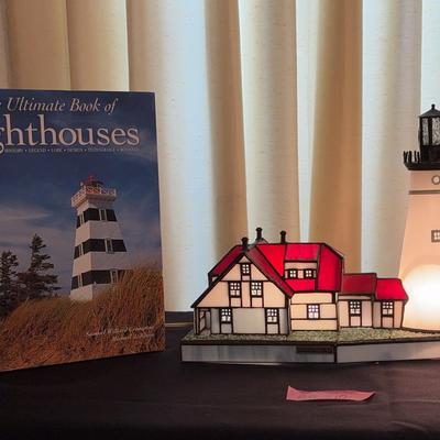 BA310 Stain Glass Cottage and Lighthouse 