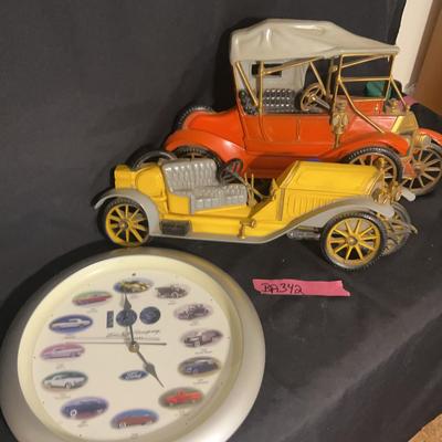 BA342 Ford Clock & Set Of Car Wall Hangings