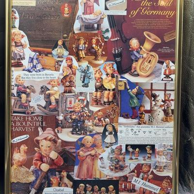 BA395 Framed Pictures Collage Of Hummels 