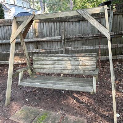 Wooden Outdoor Swing With Stand 