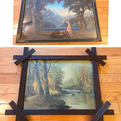 2 Antique Framed Art Prints R. Fox, Scenic 