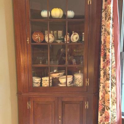 Tall Early American Style Corner Cabinet