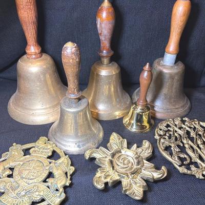Assortment Of Brass Bells & Trivets 