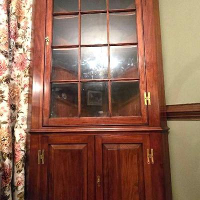Henkel Harris Cherry Wood Corner Vintage Cabinet 