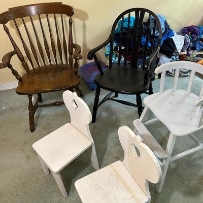 Assortment Of Wooden Chairs - Adult & Children’s 