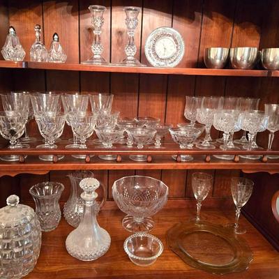 Vintage Glassware & Crystal, Clock, Jefferson Pewter 