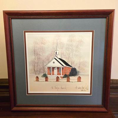 P Buckley Moss Signed Art Print Church