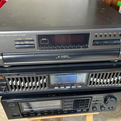 Onkyo TX-866 Tuner Amplifier - Fisher EQ-890 Graphic Equalizer - Technics SL-PD887 CD Player 
