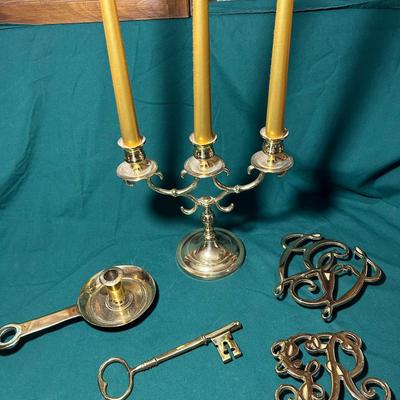 Baldwin Candelabra And Several Virginia Metalcrafters Pieces 