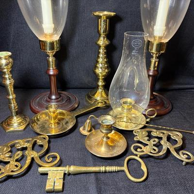 Virginia Metal Crafters Candlesticks, Trivets, Key