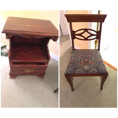 Nightstand And Decorateive Chair
