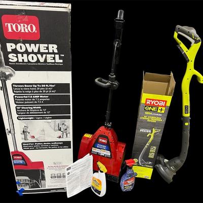 Toro Power Shovel And Ryobi One+ Trimmer