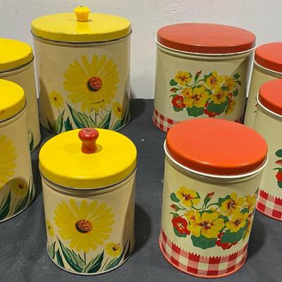 Vintage Nesting tin Canister Sets