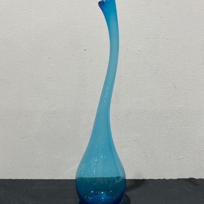 Vintage MCM Blue Swung Vase