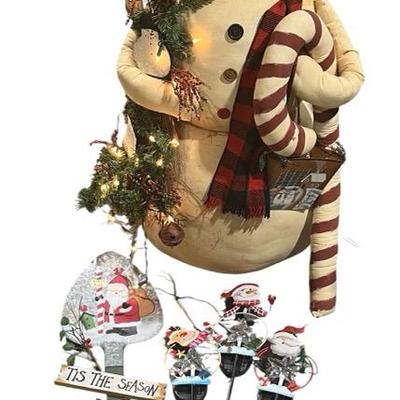 Christmas Decor, Large Canvas Lit Snowman & More