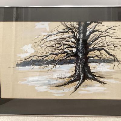 Watercolor Painting Of Dormant Tree