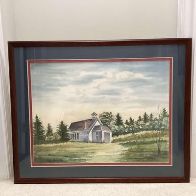 Watercolor Of The Winkler School By Artist McCormick