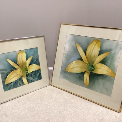Pair Of Watercolor Lilies By Artist Mccormick