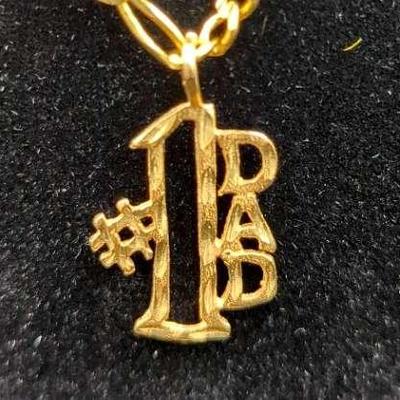 14K Gold "#1 DAD" Pendant & Chain