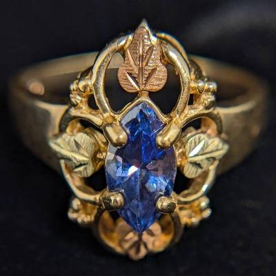 10K Gold Ring with Blue Stone