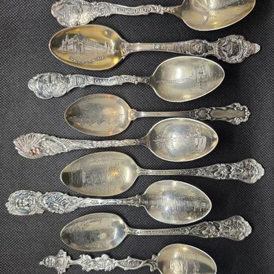 Vintage Sterling Collectible Souvenir Spoons