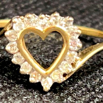 10K Gold Heart Shaped Ring