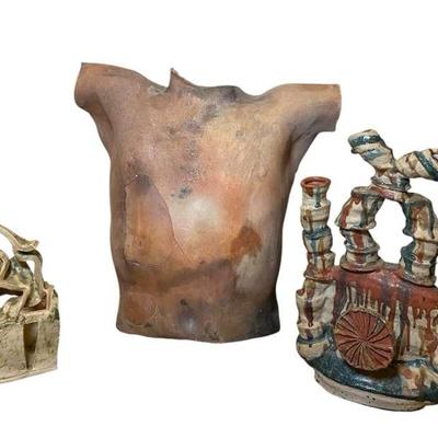 3 Handmade Clay Art Pieces 