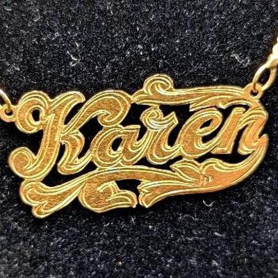 14K "Karen" Pendant Necklace 